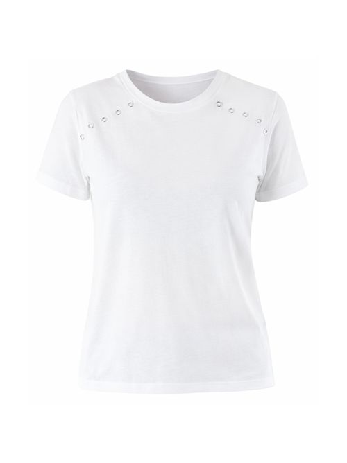 T-shirt in cotone con dettagli gioiello 8M1810J304 PATRIZIA PEPE | 8M1810J304W103